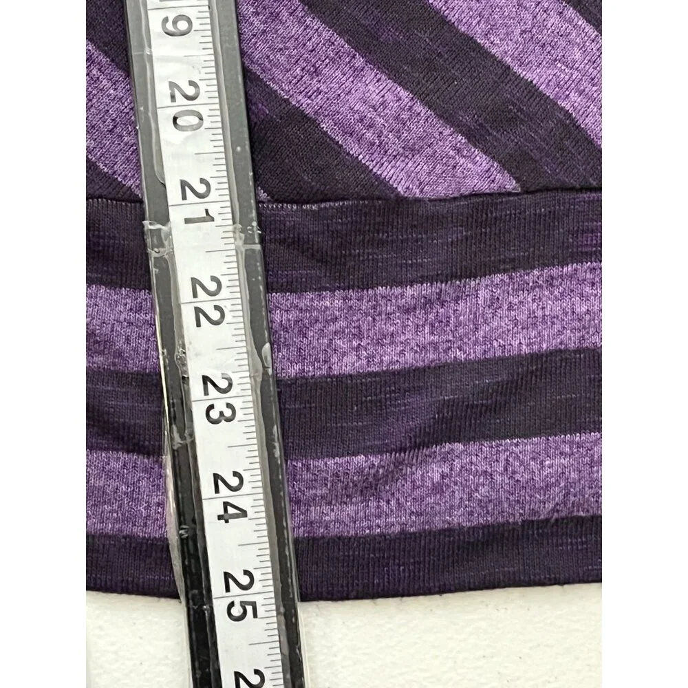 Andrea Purple Striped Top Womens Knit Shirt Dolman Short Sleeve Plus Size 3X - Picture 13 of 16